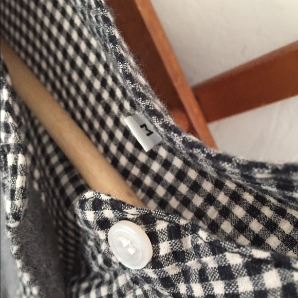 Black and White Gingham Long Tunic M Japan - Picture 6 of 7